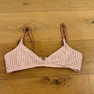 Melissa Odabash Peru bikini top in a blush lattice pattern